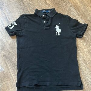 Ralph Lauren Black Polo Shirt with Iconic Logo